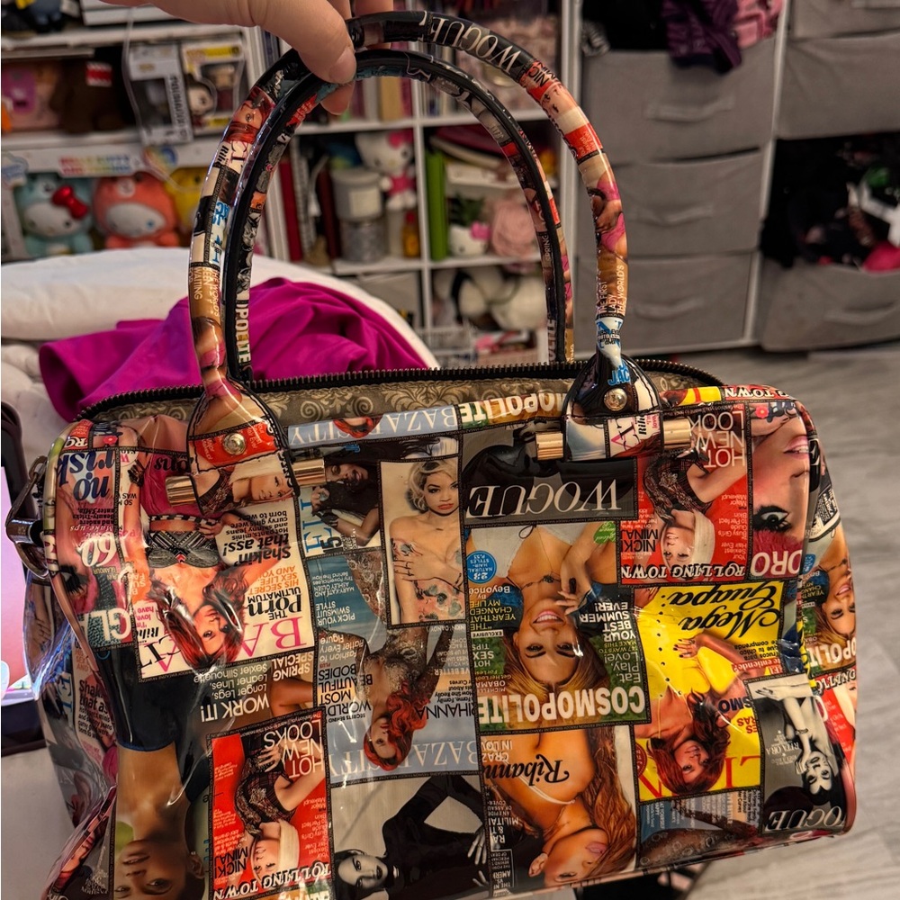 Colorful Magazine Print Women's Bag